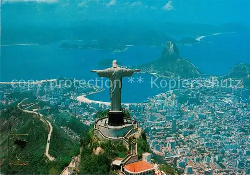AK / Ansichtskarte Rio_de_Janeiro Fliegeraufnahme Cristo Redentor Rio_de_Janeiro