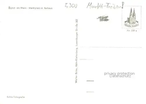 AK / Ansichtskarte Bonn_Rhein Marktplatz m. Rathaus Markt Treiben Bonn_Rhein