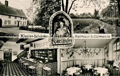AK / Ansichtskarte Karthaus_Duelmen Kloster Schaenke Reklamekarte Karthaus Duelmen