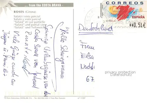 AK / Ansichtskarte Roses_Costa_Brava Fliegeraufnahme Roses_Costa_Brava