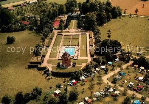 AK / Ansichtskarte Moyaux Chateau Camping du Colombier Vue aerienne Moyaux
