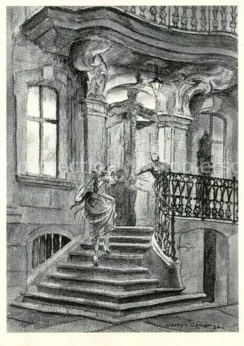 AK / Ansichtskarte Lauterbach_Hessen Hohaus Kuenstlerkarte Jochen Wendt Lauterbach Hessen