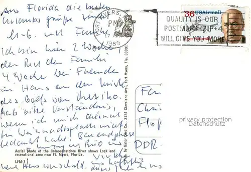 AK / Ansichtskarte Florida_US State Caloosahatchee River Air view Florida_US State