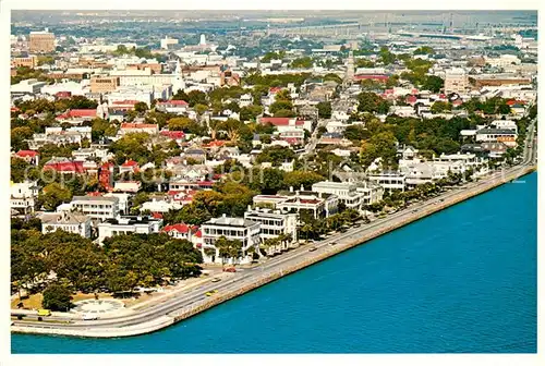 AK / Ansichtskarte Charleston_South_Carolina Aerial view from East Battery 