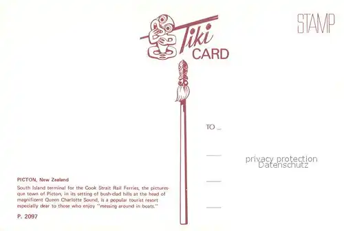 AK / Ansichtskarte Picton_New_Zealand South Island terminal for the Cook Strait Rail Ferries Air view 