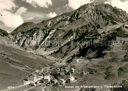 AK / Ansichtskarte Stuben_Vorarlberg Fliegeraufnahme mit Arlbergstrasse und Flexenstrasse Stuben Vorarlberg
