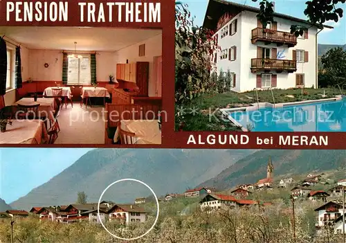 AK / Ansichtskarte Algund_Merano Pension Trattheim Panorama Pool Algund Merano