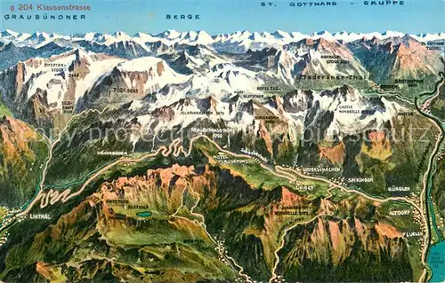 AK / Ansichtskarte Klausenpasshoehe und Umgebung aus der Vogelperspektive Klausenpasshoehe