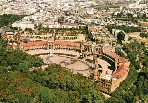AK / Ansichtskarte Sevilla_Andalucia Plaza de Espana Fliegeraufnahme Sevilla_Andalucia