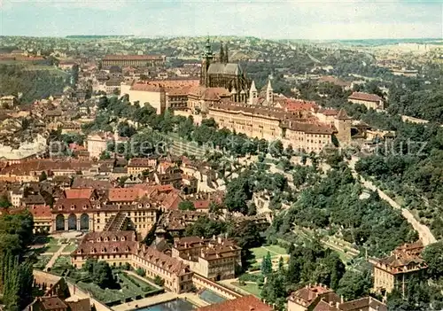 AK / Ansichtskarte Praha_Prahy_Prague Aerial view of theMala Strana Quarter and the Prague Castle Praha_Prahy_Prague