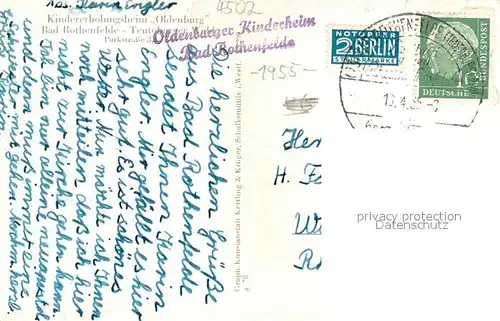 AK / Ansichtskarte Bad_Rothenfelde Kindererholungsheim Oldenburg Haupteingang Bad_Rothenfelde