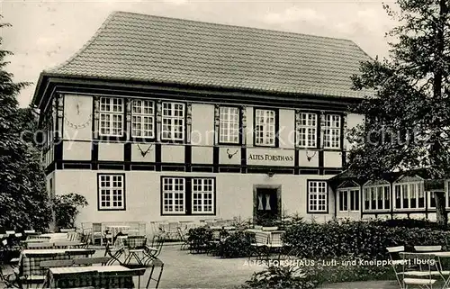 AK / Ansichtskarte Iburg_Teutoburger_Wald Altes Forsthaus m. Terrasse Iburg_Teutoburger_Wald