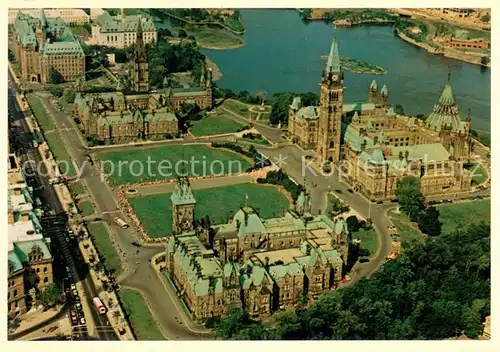 AK / Ansichtskarte Ottawa_Canada Aerial view of Parliament Hill Ottawa Canada