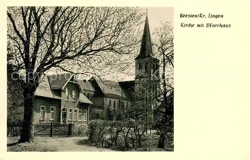 AK / Ansichtskarte Beesten Kirche m. Pfarrhaus Beesten