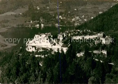 AK / Ansichtskarte Villach_Kaernten Cafe Restaurant Ruine Landskron Fliegeraufnahme Villach_Kaernten