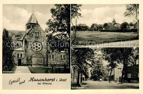 AK / Ansichtskarte Hauenhorst Kirche Teilansicht Dorfmotiv Hauenhorst