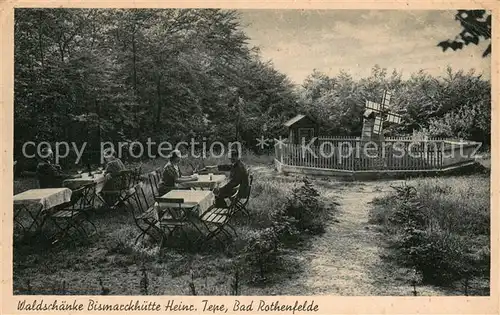 AK / Ansichtskarte Bad_Rothenfelde Waldschaenke Bismarckhuette Heinr. Tepe Terrasse Bad_Rothenfelde