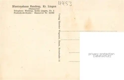 AK / Ansichtskarte Handrup Missionshaus Innenansicht Altar Handrup