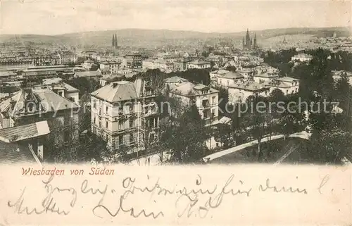 AK / Ansichtskarte Wiesbaden Die Stadt aus Sueden Wiesbaden
