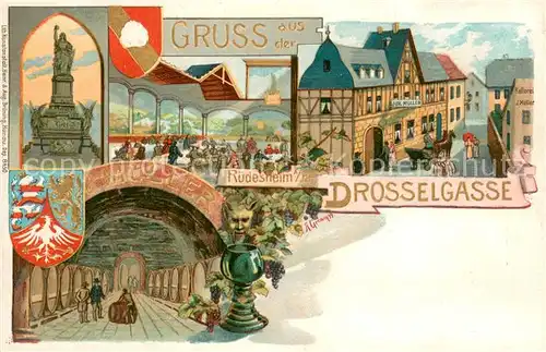 AK / Ansichtskarte Ruedesheim_am_Rhein Drosselgasse Kellerei J. Mueller 