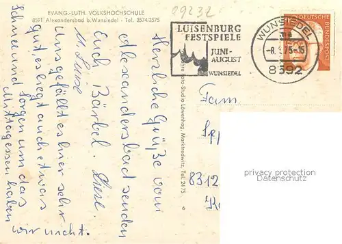 AK / Ansichtskarte Alexandersbad_Bad Ev luth Volkshochschule Alexandersbad_Bad