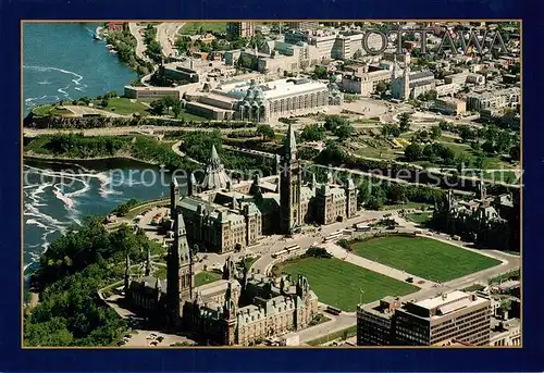 AK / Ansichtskarte Ottawa_Canada Aerial view of Parliament Hill the Art Gallery and Basilica Ottawa Canada