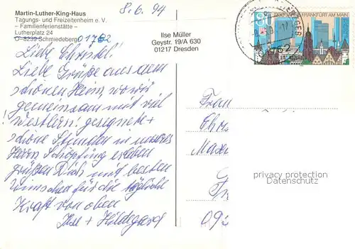 AK / Ansichtskarte Schmiedeberg _Dippoldiswalde Martin Luther King Haus Veranstaltungsraeume Spielplatz Schmiedeberg 