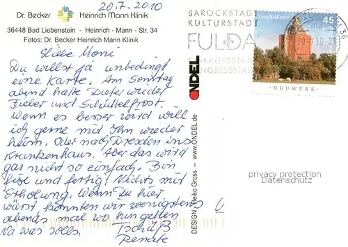AK / Ansichtskarte Bad_Liebenstein Heinrich Mann Klinik Dr Becker Teilansichten Bad_Liebenstein