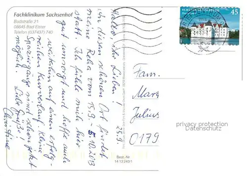 AK / Ansichtskarte Bad_Elster Fachklinikum Sachsenhof Gastraum Hallenbad Terrasse Bad_Elster