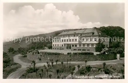AK / Ansichtskarte Ruedesheim_am_Rhein Jugendherberge und National Denkmal im Naturschutzgebiet Niederwald 