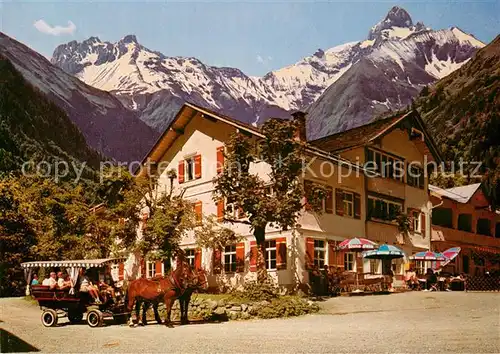 AK / Ansichtskarte Oberstdorf Berggasthof Landhaus Spielmannsau Pferdewagen Oberstdorf