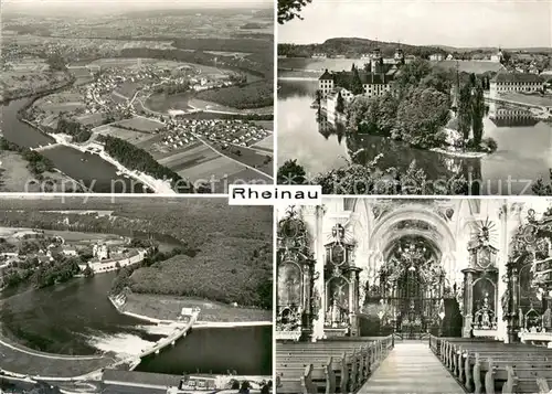 AK / Ansichtskarte Rheinau_ZH Rheinschleife Fliegeraufnahmen Benediktinerabtei Innenansicht Rheinau_ZH