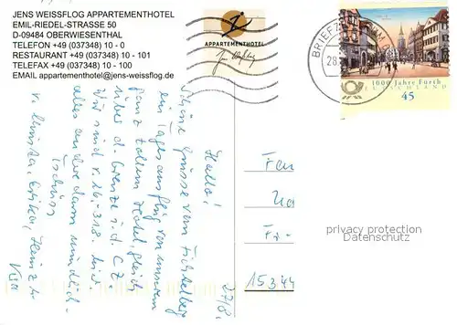 AK / Ansichtskarte Oberwiesenthal_Erzgebirge Jens Weissflog Appartementhotel Gastraeume Zimmer Nordic Walking Oberwiesenthal Erzgebirge