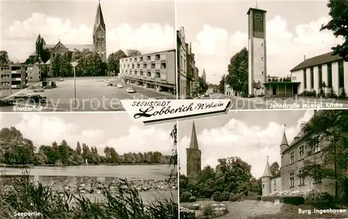 AK / Ansichtskarte Lobberich Brockerhof Seepartie Burg Ingenhoven Jahnstrasse m. evgl. Kirche Lobberich