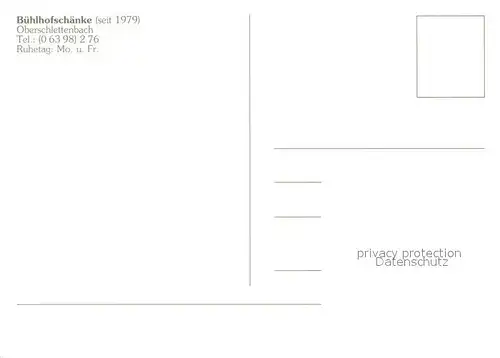 AK / Ansichtskarte Oberschlettenbach Buehlhofschaenke Oberschlettenbach