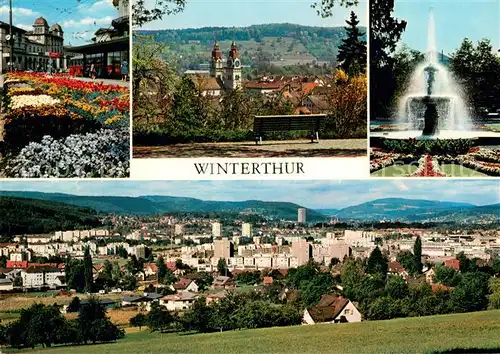 AK / Ansichtskarte Winterthur__ZH mit ueberbauung im Gruezefeld Stadtpanorama Motiv Innenstadt Kirche Brunnen 