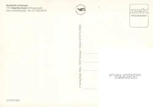 AK / Ansichtskarte Bad_Duerrheim Kurklinik Limberger Hallenbad Gastraum Liegewiese Bad_Duerrheim