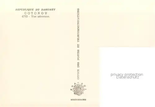 AK / Ansichtskarte Cotonou Vue aerienne Cotonou