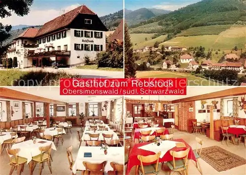 AK / Ansichtskarte Obersimonswald Gasthof zum Rebstock Gastraeume Panorama Obersimonswald