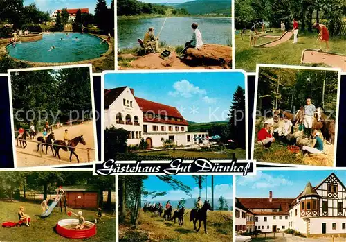 AK / Ansichtskarte Rieneck Gaestehaus Gut Duernhof Schwimmbad Pferdekoppel Angeln Minigolf Spielplatz Reiten Rieneck