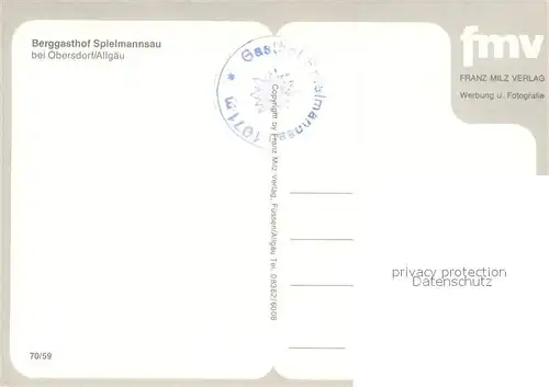 AK / Ansichtskarte Oberstdorf Berggasthof Spielmannsau Panorama Oberstdorf