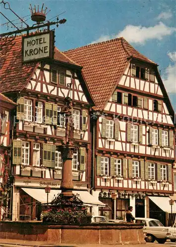 AK / Ansichtskarte Bretten_Baden Hotel Krone Marktplatz Brunnen Bretten_Baden