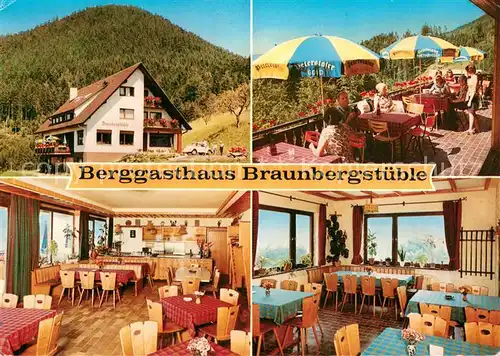AK / Ansichtskarte Loecherberg_Ibach Berggasthaus Braunbergstueble Gastraeume Terrasse Loecherberg Ibach