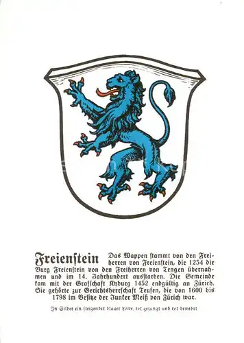 AK / Ansichtskarte Freienstein_ZH Wappen Chronik 