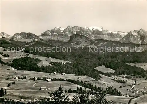 AK / Ansichtskarte Feusisberg Panorama Blick vom Etzel Kulm auf Aubrig Glaernisch und Fluhberge Feusisberg