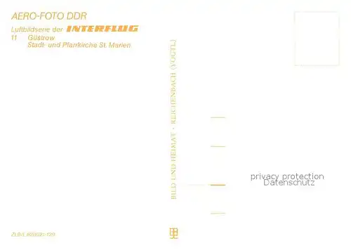 AK / Ansichtskarte Guestrow_Mecklenburg_Vorpommern Stadt  und Pfarrkirche St. Marien Luftbildserie der Interflug Guestrow_Mecklenburg