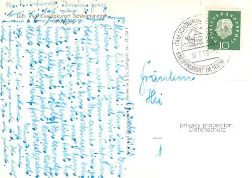 AK / Ansichtskarte Schoenmuenzach Luft  und Kneippkurort im Murgtal Schwarzwald Schoenmuenzach