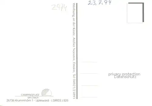 AK / Ansichtskarte Krummhoern Campingplatz am Deich Fliegeraufnahme Krummhoern