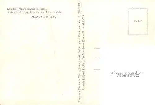 AK / Ansichtskarte Alanya A view of the bay from the top of the Castel Alanya