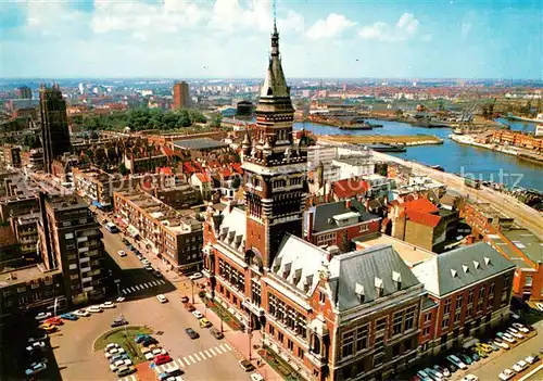 AK / Ansichtskarte Dunkerque_Duenkirchen Hotel de Ville la Place Charles Valentin Vue aerienne 